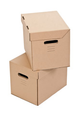 two cardboard boxes