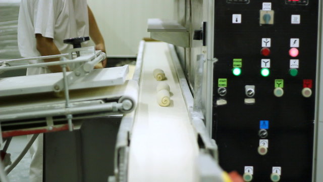 Bakery Workers In Bread Factory
