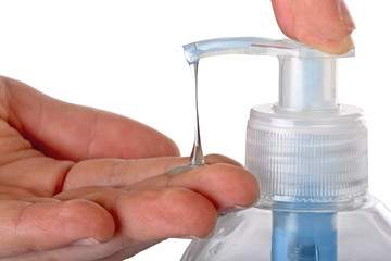 Washing hands, Hände waschen, isolated