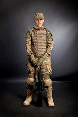 Army girl with rifle
