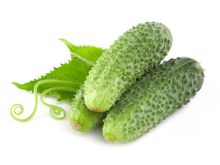 Cucumber isolated over white background.