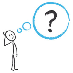 Obraz premium Strichmännchen, ratlos