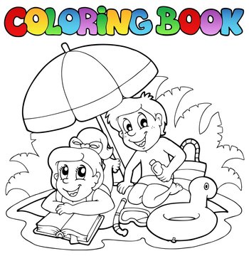 Coloring book with summer theme 2