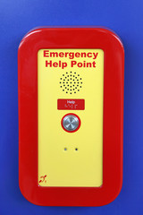 Emergency contact point in red and yellow