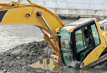 into the mud