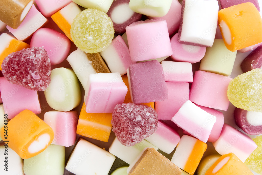 Wall mural Background of dolly mixture sweets