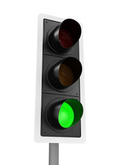 Fototapeta premium 3d Traffic light at green