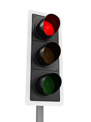 3d Traffic lights at red