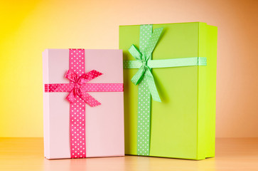Giftboxes on the background
