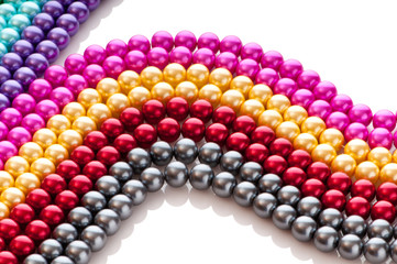 Abstract with colourful pearl necklaces