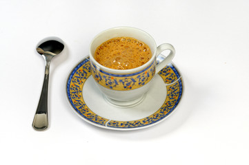 Tasse de Café avec soucoupe et cuillère