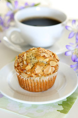 Almond Poppyseed Muffin & Coffee