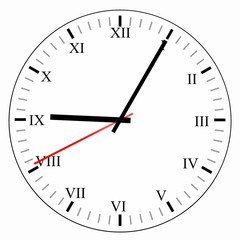 Horloge mural avec des chiffres romains