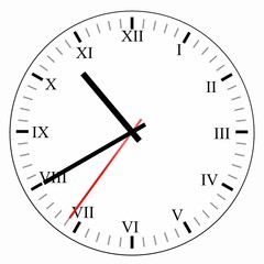 Horloge mural avec des chiffres romains