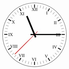 Horloge mural avec des chiffres romains