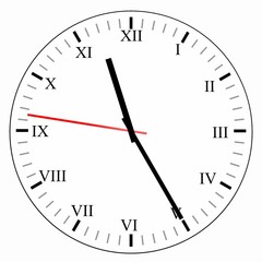 Horloge mural avec des chiffres romains