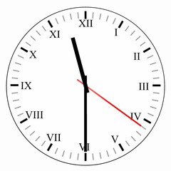 Horloge mural avec des chiffres romains