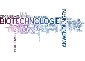 Biotechnologie - Word Tags auf weißem Hintergrund