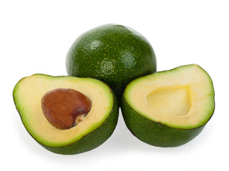 Avocados isolated on a white background