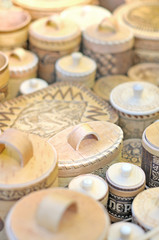 Wooden boxes. Souvenir items.