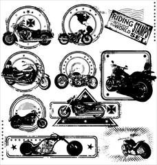 Motorbike stamps-set