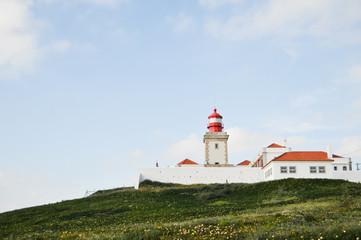 Fototapeta na wymiar Lighthouse at Cabo da Roca - extreme western point of Europe