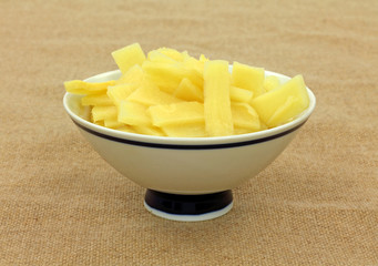 Bamboo shoots in dish