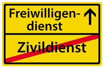 Bundesfreiwilligendienst Abschaffung Zivildienst Schild