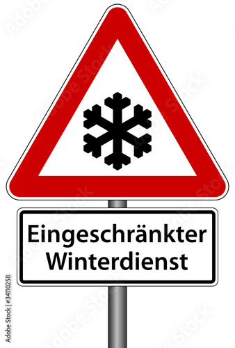 "eingeschränkter Winterdienst Schild Verkehrszeichen Frost ...