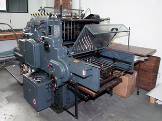 Old offset printing press