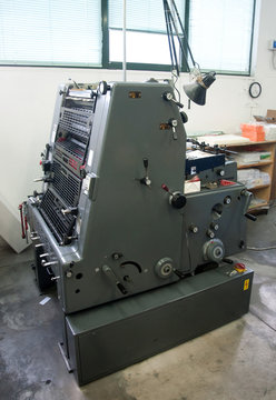 Old offset printing press