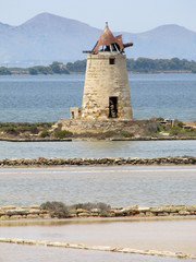 Windmill in Sicily, the salt of Mozia