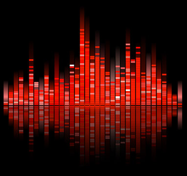 Red Digital Sound Equalize Isolated On Black Background