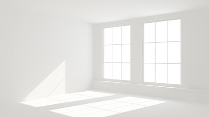Fototapeta premium Interno vuoto con 2 finestre