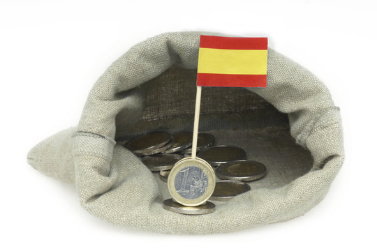 Euros mit Spanien-Flagge