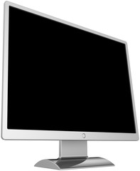 Flat blank monitor lcd computer device hardware silver metallic