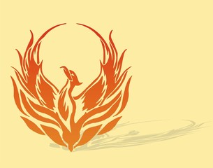 Mythical phoenix bird