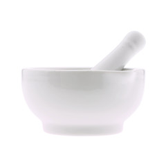 a mortar and pestle on white background