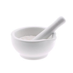 a mortar and pestle on white background