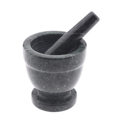 a mortar and pestle on white background