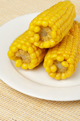 Boiled corn cob