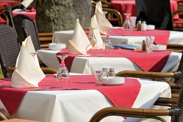 Tables at restaurant