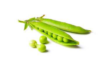 green peas  isolated on white