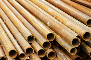 Pipes  rusty  iron  cut