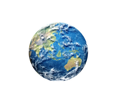3D render of planet earth showing Asia
