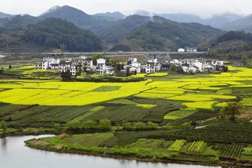 Zelfklevend Fotobehang rural landscape in wuyuan county, jiangxi, china © mamahoohooba