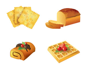 Set of pastry objects