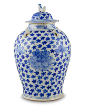 Chinese Antique Vase On The Plain Back Ground