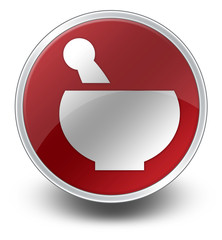 Red Glossy Icon "Prescription / Pharmacy"
