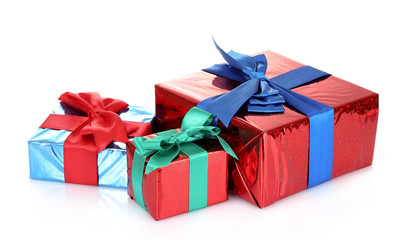 beautiful gifts isolated on white